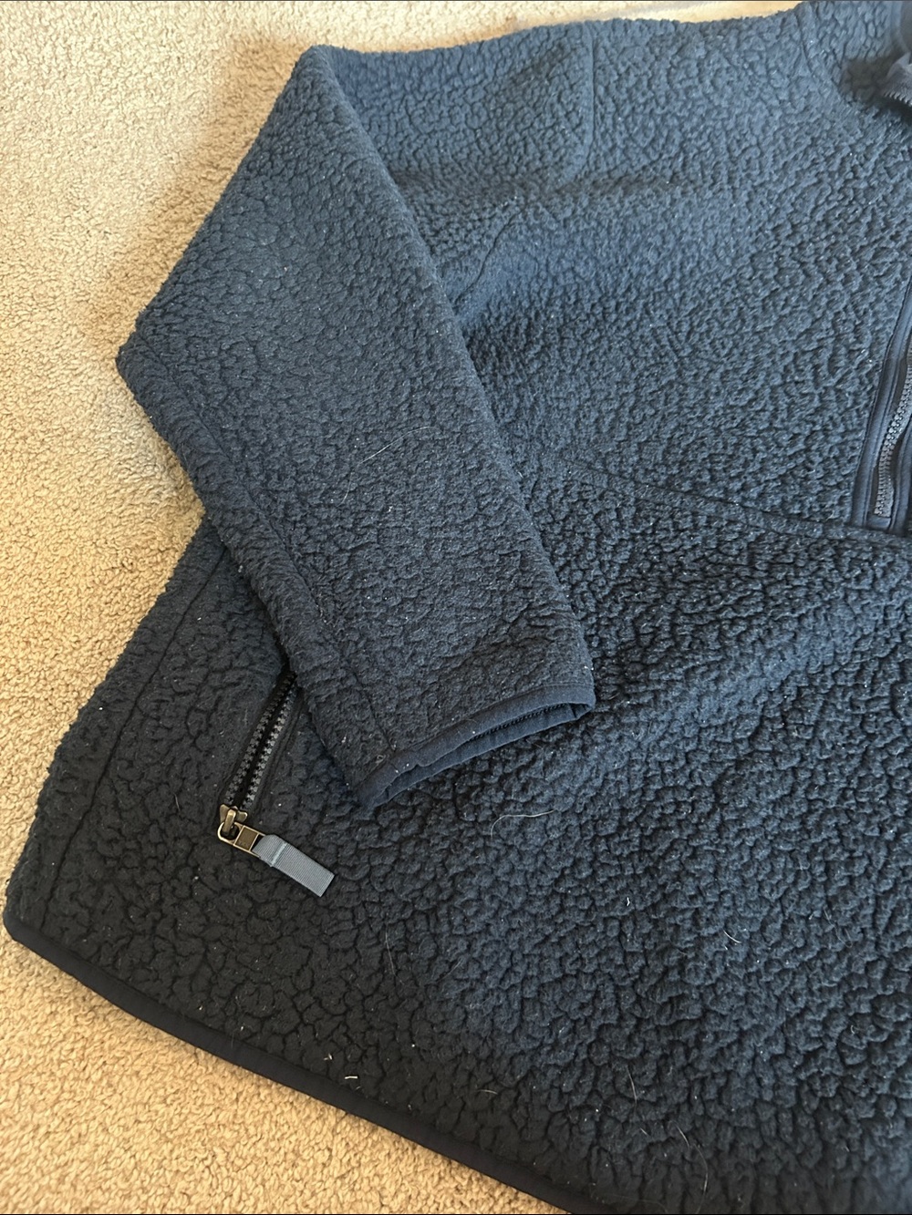 Patagonia Womens Navy Half-Zip Fleece Pullover XL - Picture 4 of 7